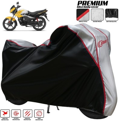 xodi Two Wheeler Cover for Hero(Passion Pro i3S, Silver, Black)