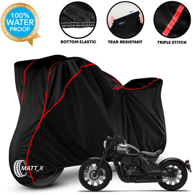 MATT_X Waterproof Two Wheeler Cover for JAWA(Bobber 350, Black, Red)