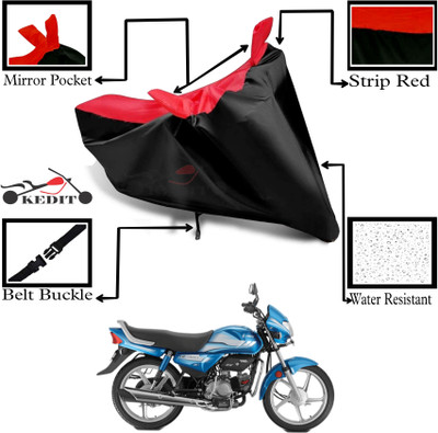 KEDIT Two Wheeler Cover for Hero(HF Deluxe, Red, Black)