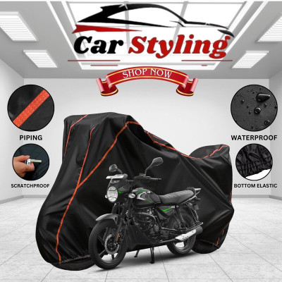 Car Styling Waterproof Two Wheeler Cover for Bajaj(CT110, Black, Red)