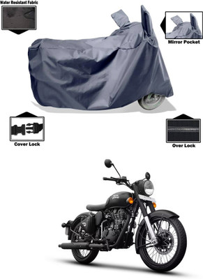 PAGORA Waterproof Two Wheeler Cover for Royal Enfield(Classic Stealth Black, Grey)