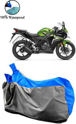 Autofly Waterproof Two Wheeler Cover for Honda(CBR 150R, Grey, Blue)