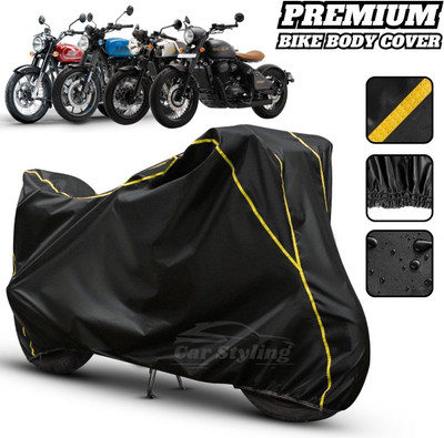 Car Styling Waterproof Two Wheeler Cover for Royal Enfield(Black, Yellow)