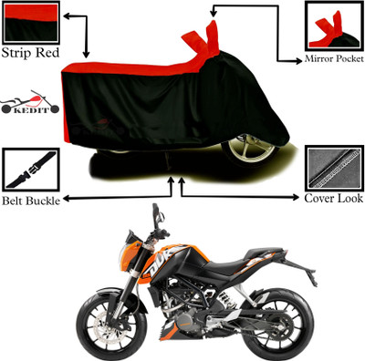 KEDIT Two Wheeler Cover for KTM(125 Duke, Red, Black)