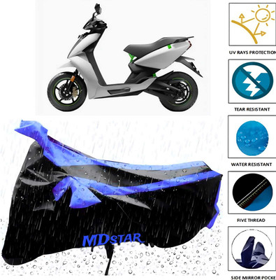 Mdstar Waterproof Two Wheeler Cover for Ather(450 X, Black, Blue)