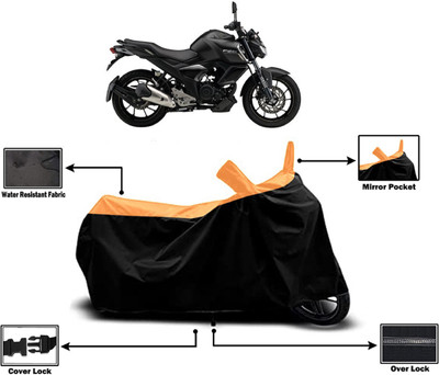 Amexride Two Wheeler Cover for Yamaha(FZS-FI V3 BS6 BS6, Orange)