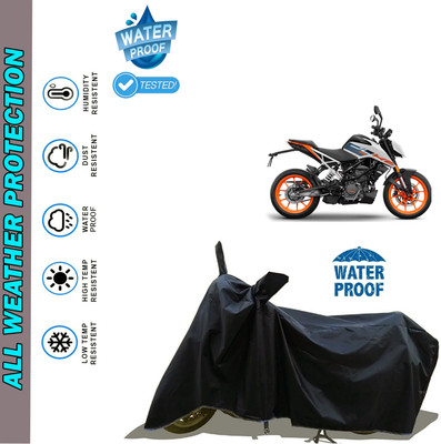 AutoGalaxy Waterproof Two Wheeler Cover for KTM(125 Duke, Black)