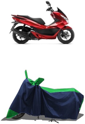 SUGASHRI Waterproof Two Wheeler Cover for Honda(PCX 125, Green, Blue)