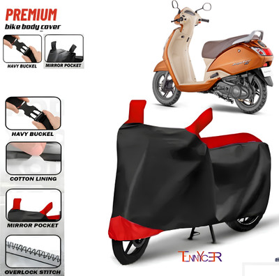 TENNYCER Waterproof Two Wheeler Cover for TVS(Jupiter, Red, Black)