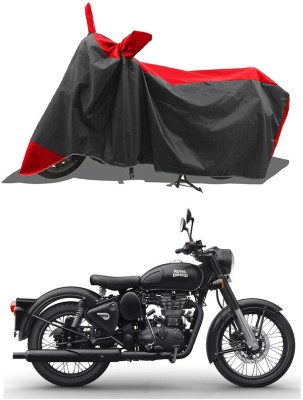 A G Enterprises Waterproof Two Wheeler Cover for Royal Enfield(Classic 350, Black, Red)