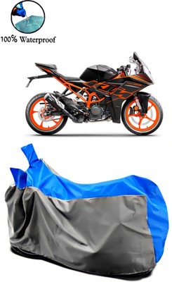 rakku Waterproof Two Wheeler Cover for KTM(RC 125, Grey, Blue)