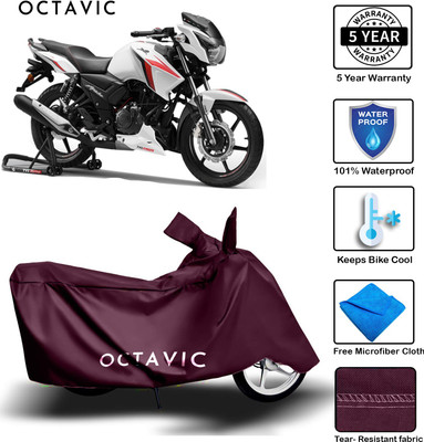 octavic Waterproof Two Wheeler Cover for TVS(Apache, Maroon)