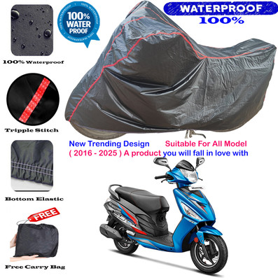 AutoGalaxy Waterproof Two Wheeler Cover for Hero(Maestro, Black, Red)