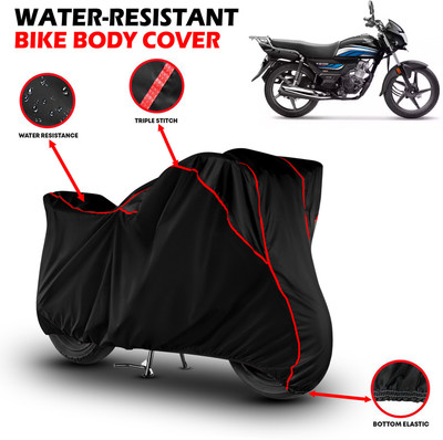 GKG Waterproof Two Wheeler Cover for Hero(CD 100 SS, Black, Red)