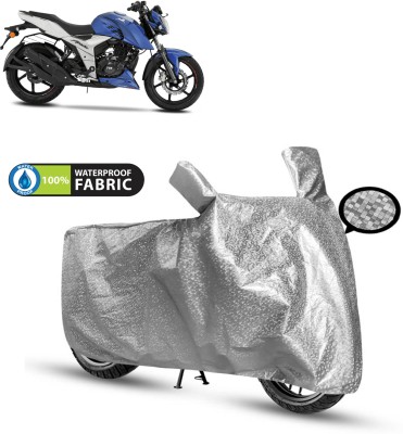 PAGORA Waterproof Two Wheeler Cover for TVS(Apache RTR 160 4V, Silver)