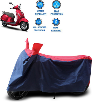 GOSHIV-car and bike accessories Waterproof Two Wheeler Cover for Bajaj(Chetak, Red)