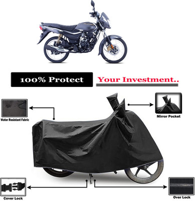 Amexride Two Wheeler Cover for Bajaj(Platina 110 H-Gear BS6, Black)
