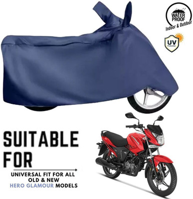 MADAFIYA Waterproof Two Wheeler Cover for Hero(Glamour, Blue)