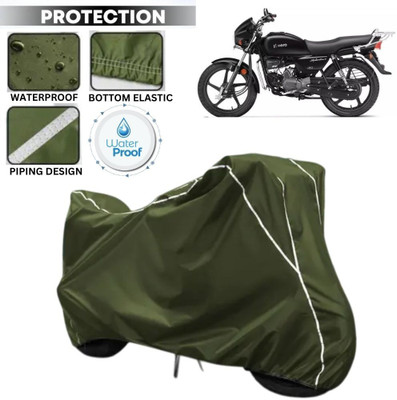 kerwa Waterproof Two Wheeler Cover for Hero(Splendor I Smart, Green, White)