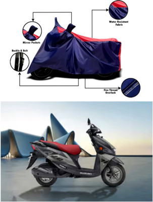 RAQTRO Waterproof Two Wheeler Cover for Suzuki(Avenis 125, Blue, Red)