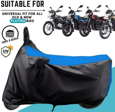 MADAFIYA Waterproof Two Wheeler Cover for Bajaj, Universal For Bike(Platina, Black, Blue)