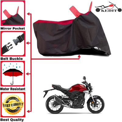 AASHTIK MART Two Wheeler Cover for Honda(CB300R, Red, Black)