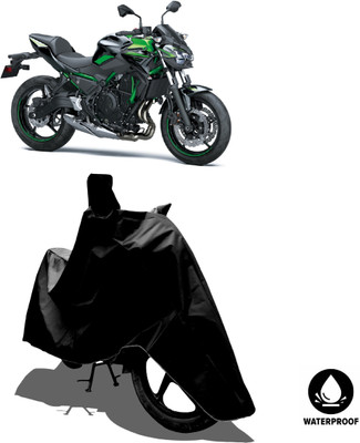Amexride Waterproof Two Wheeler Cover for Kawasaki(Z650 BS6, Black)