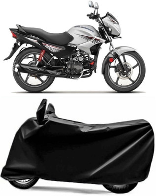 RAQTRO Two Wheeler Cover for Hero(Glamour, Black)