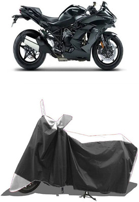 SUGASHRI Waterproof Two Wheeler Cover for Kawasaki(Ninja H2 SX BS6, White, Black)