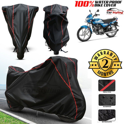 Car Styling Waterproof Two Wheeler Cover for Hero(HF Deluxe, Black, Red)