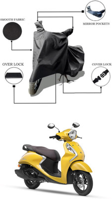 RAQTRO Two Wheeler Cover for Yamaha(Fascino 125 BS6, Black)