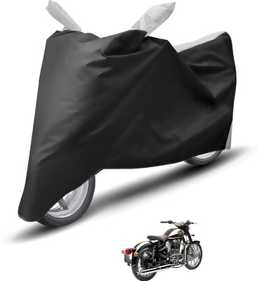 Caronix Waterproof Two Wheeler Cover for Royal Enfield(Classic Chrome, Silver)