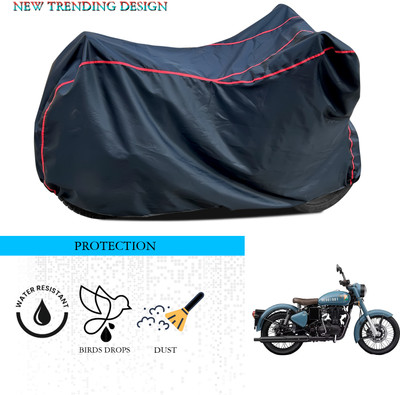 SnehaSales Waterproof Two Wheeler Cover for Royal Enfield(Classic 350 Signals, Black)