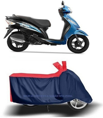 DeepShakshi AUTOMOTIVE Waterproof Two Wheeler Cover for TVS(Wego BS6, Blue)