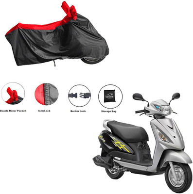 RiderShine Waterproof Two Wheeler Cover for Suzuki(Swish 125, Black, Red)