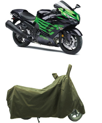Coxtor Waterproof Two Wheeler Cover for Kawasaki(Ninja ZX 14R BS6, Gold)