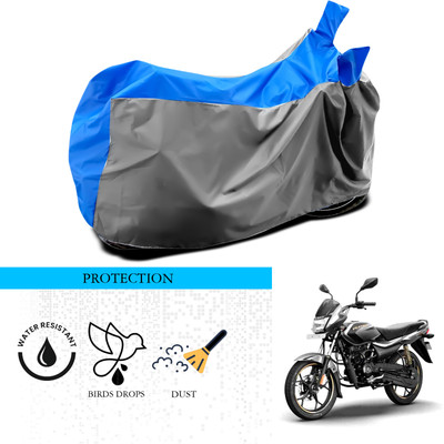 ANTHUB Waterproof Two Wheeler Cover for Bajaj(Platina 110, Grey, Blue)