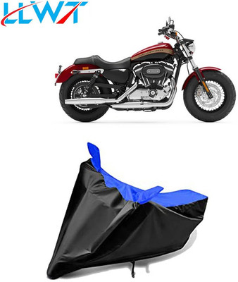 KPIND Waterproof Two Wheeler Cover for Harley Davidson(1200 Custom, Black, Blue)