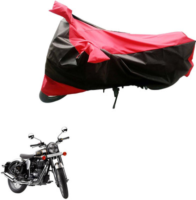 Mdstar Waterproof Two Wheeler Cover for Royal Enfield(Classic Chrome, Black, Red)