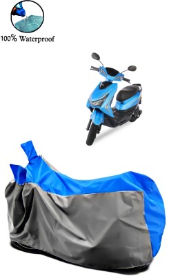 Autofly Waterproof Two Wheeler Cover for Ampere(Reo Elite, Grey, Blue)