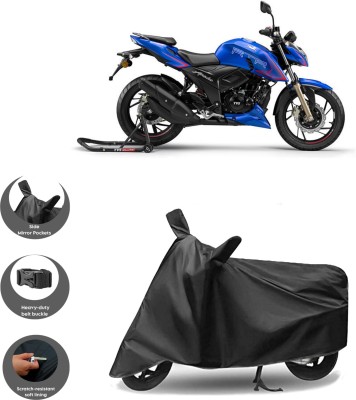 HWSXQAE Waterproof Two Wheeler Cover for TVS(Apache RTR 160 4V, Black)