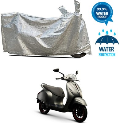 AutoTiger Waterproof Two Wheeler Cover for Bajaj(Urbanite Chetak, Silver)