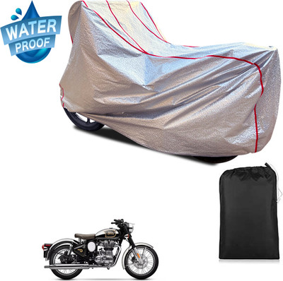 PAGORA Waterproof Two Wheeler Cover for Royal Enfield(Classic Chrome, Silver)