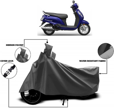 MMSSTAR Waterproof Two Wheeler Cover for Suzuki(New Access 125, Grey)