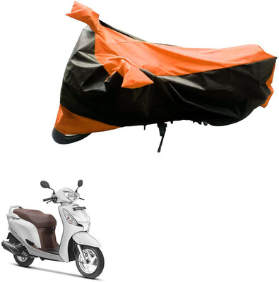 Mdstar Waterproof Two Wheeler Cover for Honda(Aviator, Black, Orange)