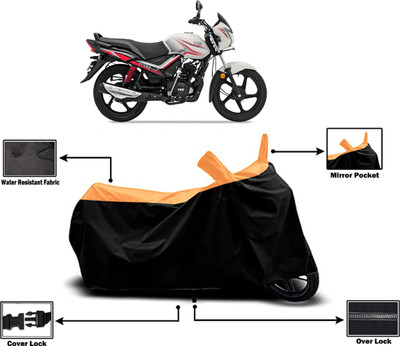 Amexride Two Wheeler Cover for TVS(Star City Plus BS6, Orange)