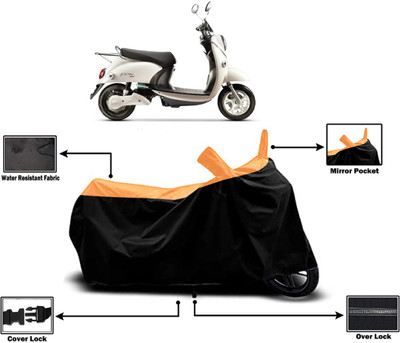 Amexride Two Wheeler Cover for Evolet(Polo BS6, Orange)