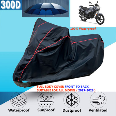 AUTOCAD Waterproof Two Wheeler Cover for Honda(CB Shine SP, Black, Red)