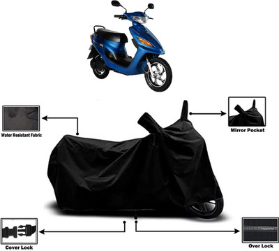 Amexride Two Wheeler Cover for Indus(Yo Electron, Black)