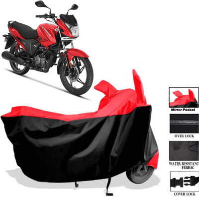 AIKOZIYA Two Wheeler Cover for Hero(Glamour, Black, Red)
